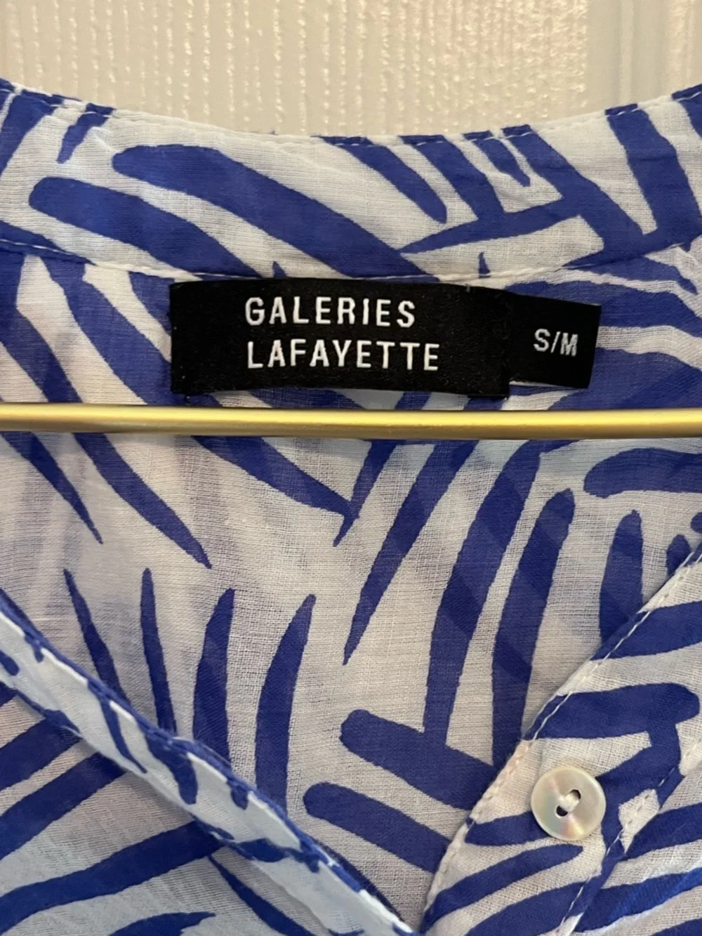Galeries Lafayette Blue Tropical Print Beach Cover-Up Tunic Dress Size S/M